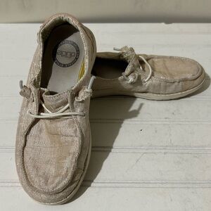 Hey Dude Women’s Shoes 5 Wendy Sparkling Rose Gold Casual Slip-On Comfy Sneakers